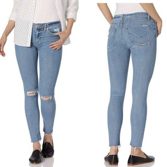 Hudson Women's Nico Mid Rise Super Skinny Jeans - Raw Hem Ankle Jean With Stretch - View #4